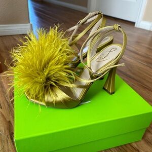 SAM EDELMAN LAYTON STRAPPY FEATHER HEELS